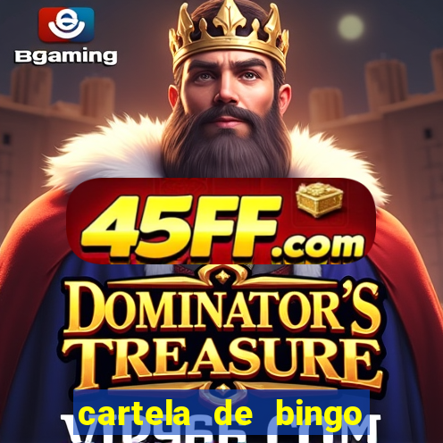 cartela de bingo cha de bebe